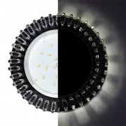 Светильник Ecola GX53 LD5361 Круг со стразами Гребенка (фон черн., центр - хром)